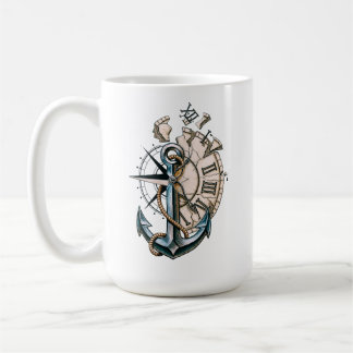 Vintage Nautilus Ankar- och Klockkopp för Kaffe Kaffemugg