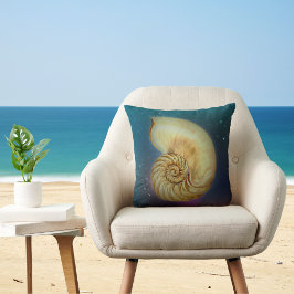 Vintage Nautilus i Starry Cosmic Himlar Kudde