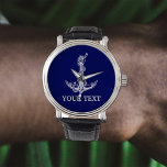 Vintage Nautisk ankare gör om texten här Armbandsur<br><div class="desc">Vintage Nautical Anchor Rope Boat Namn Design for Boat Älskare.</div>