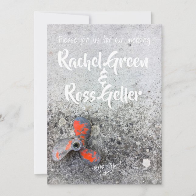 Vintage nautisk bröllopsinbjudan inbjudningar (Framsida)