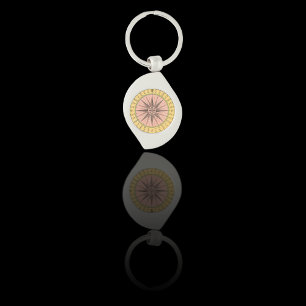 Vintage Nautisk kompass Swirl Silverfärgad Nyckelring