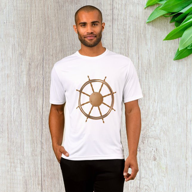 Vintage nautisk skeppshjulskompassdesign t shirt (Skapare uppladdad)