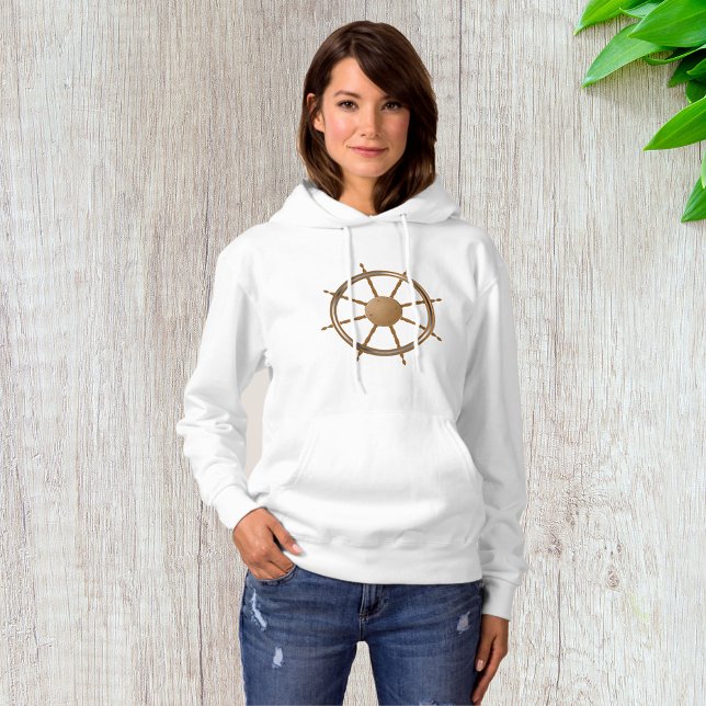 Vintage nautisk skeppshjulskompassdesign t shirt (Skapare uppladdad)