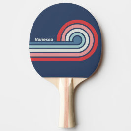 Vintage nautiska blåa ränder med namn pingisracket