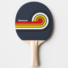 Vintage nautiska hamnkrulliga ränder med namn pingisracket