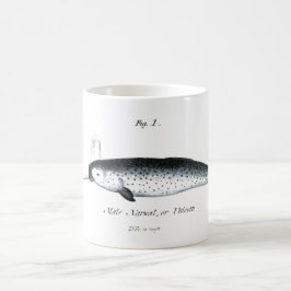 Vintage nautiska narwhit unicorn whale hipster  kaffemugg