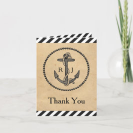 Vintage nautiskt ankare - tackkort