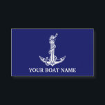 Vintage nautiskt ankartåg båtnamn<br><div class="desc">Vintage nautisk ankartåg båtnamn design för båtentusiaster.</div>