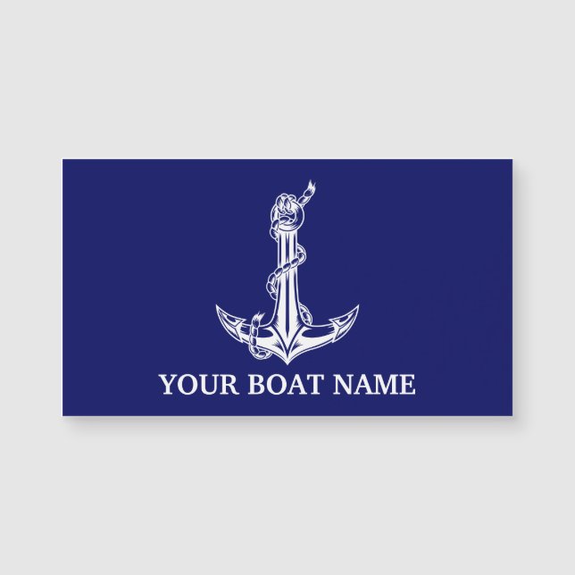 Vintage nautiskt ankartåg båtnamn (Framsida)
