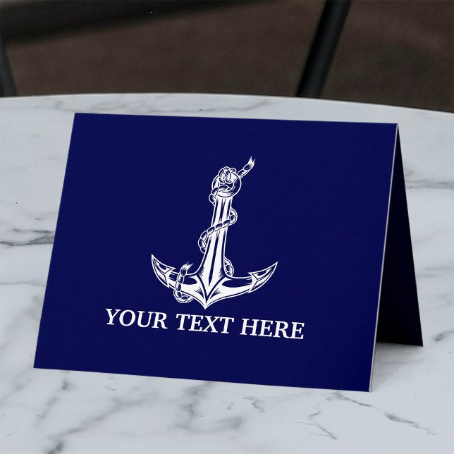 Vintage nautiskt ankartåg båtnamn kort (Skapare uppladdad)
