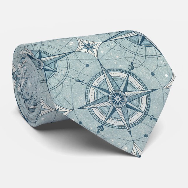 Vintage nautiskt kompassrosmönster slips (Rullad)