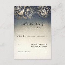 Vintage Navy Blue och Guld OSA Kort