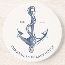 Vintage Navy Nautical Anchor Sjö House Boat Underlägg