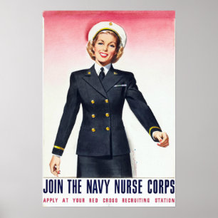 Vintage Navy Nurse Corps Världskrig 2-registrering Poster