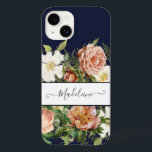 Vintage Navy Rosa in White Blommigt w Söt Flowers<br><div class="desc">Elegant vintage vit vild ro,   rosa antikt ro och Rosa med burgundpeonier omger en vit textruta som ramar ditt namn i kalligrafi med rulla blomning. Graphic design av internationellt känd artist och designer,  Audrey Jeanne Roberts,  copyright.</div>