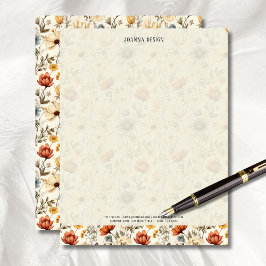 Vintage Navy Terracotta Wildflower Stationery  Brevhuvud