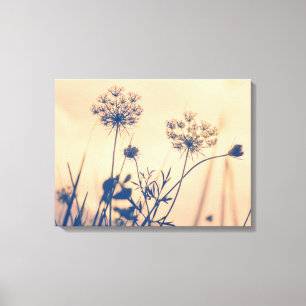 Vintage Navy Umbels Flowers Blommigt Art Photograp Canvastryck