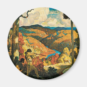 Vintage NC Wyeth Travel Poster, i gamla Kentucky Magnet