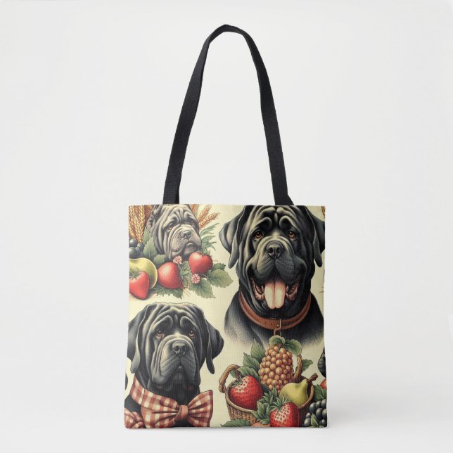 Vintage Neapolitan Mastiff Illustration Tygkasse (Framsida)