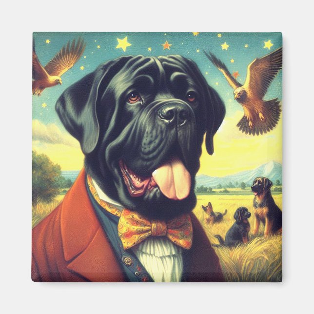 Vintage Neapolitan Mastiff Painting Magnet (Framsidan)