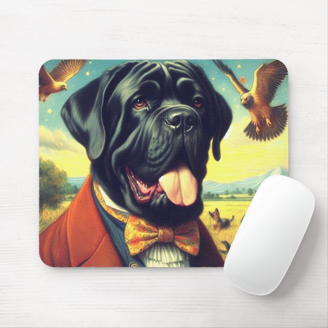 Vintage Neapolitan Mastiff Painting Musmatta (Med mus)