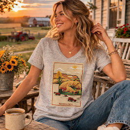 Vintage Nebraska Heartland Bondgårdsscen T Shirt
