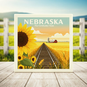 Vintage Nebraska Kakelplatta