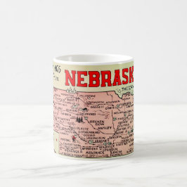Vintage Nebraska Karta kaffemugg
