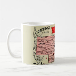 Vintage Nebraska Karta kaffemugg