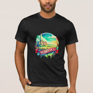 Vintage Nebraska Karta s - Retro us state T Shirt