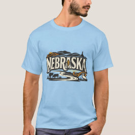 Vintage Nebraska State Heritage Heartland Corn Art T Shirt