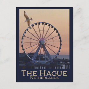 Vintage Nederländerna Haag Ferris Wheel Vykort