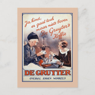 Vintage Nederländsk kaffereklam Vykort