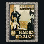 Vintage Nederländska 1920-talets Radio Salon Poster<br><div class="desc">affiche radiosalon Kurhaus Scheveningen sept 1925 vintage Grand Hotel Radio Salon Annons poster</div>