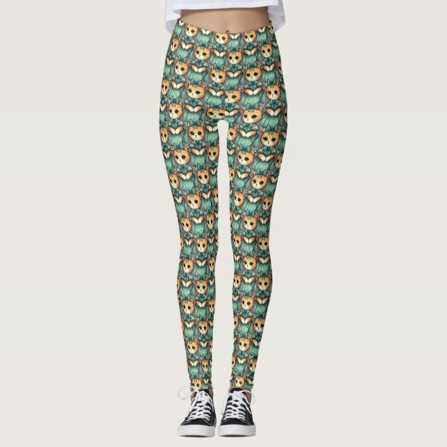 Vintage - nedtryckt kitten leggings (Framsida)