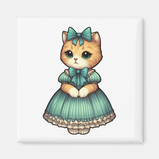 Vintage - nedtryckt kitten magnet (Framsidan)