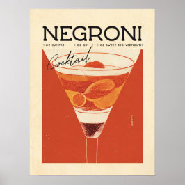 Vintage Negroni Cocktail Art: en smakbit av det fö Poster