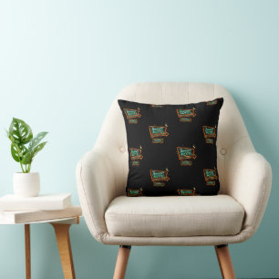 Vintage Neon Midnatt Motell Kuslig Halloween Kudde