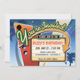 Vintage Neon Sign Party-inbjudningar Inbjudningar