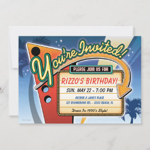 Vintage Neon Sign Party-inbjudningar Inbjudningar