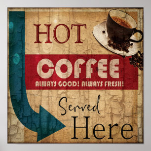 Vintage neonskylt för kaffe poster