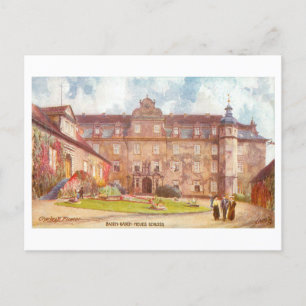 Vintage Neues Schloss (nytt slott) i Baden-Baden Vykort