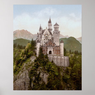 Vintage Neuschwanstein Bayern 16 x 20 tum Poster