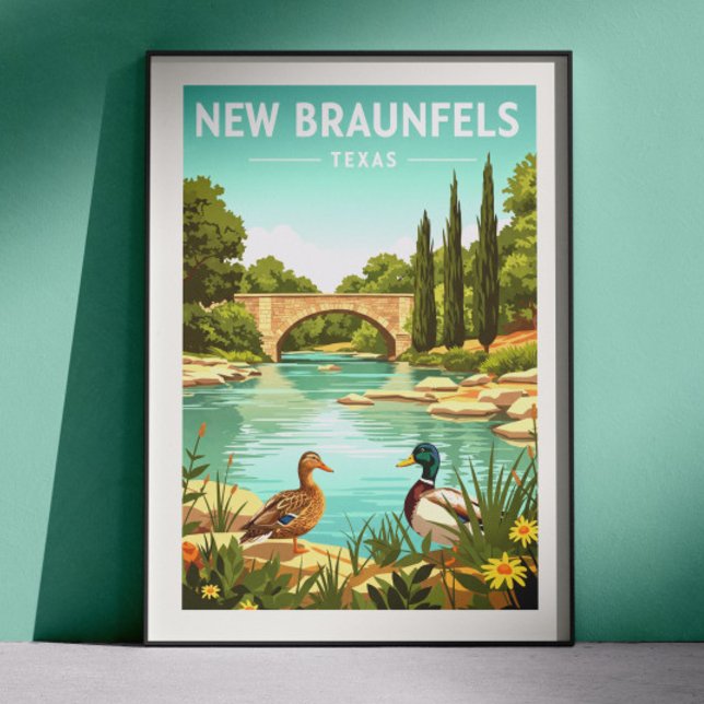 Vintage New Braunfels Texas Poster (Skapare uppladdad)