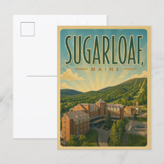 Vintage New England skidort Sugarloaf maine Vykort