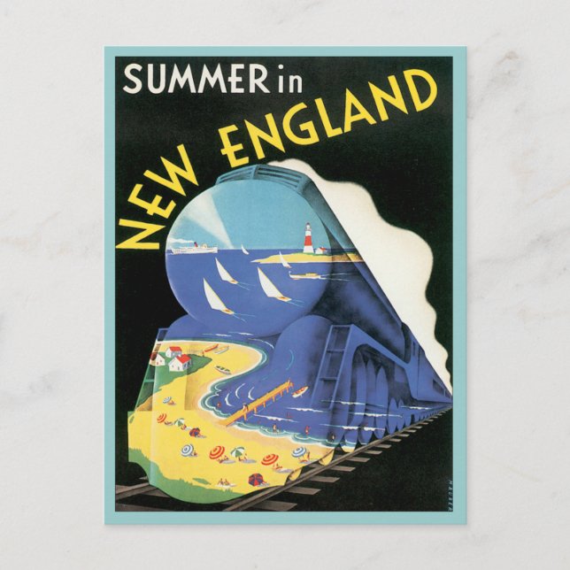 Vintage New England Vykort (Framsida)