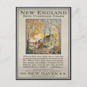 Vintage New Englands resevykort Vykort
