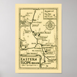 Vintage New Hampshire skidkortstryck Poster