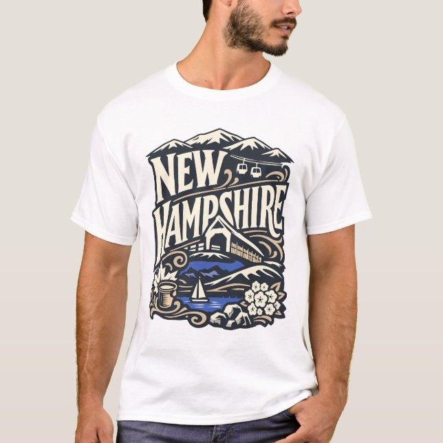 Vintage New Hampshire State Heritage  T Shirt (Framsida)