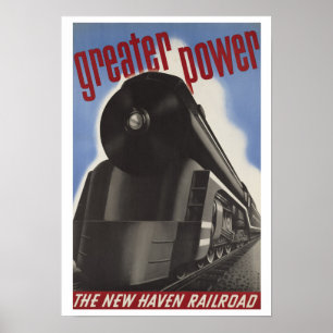 Vintage New Haven Railroad Tåg Poster